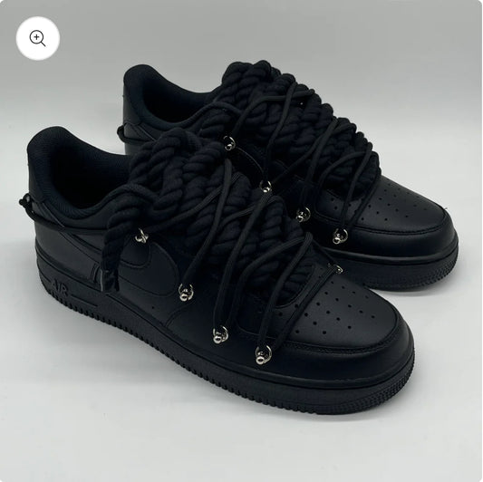 AIR FORCE ONE DOUBLE LACE BLACK